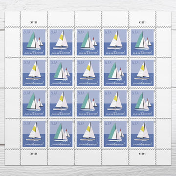 Sailboats Postcard Stamps