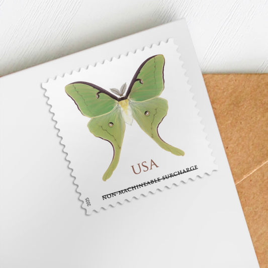 NEW ! US Stamps - 2025 SC#6031 - Luna Moth Non-Mach Surcharge Forever Stamps - Sheet of 20 - OR - Single Stamp - MNH