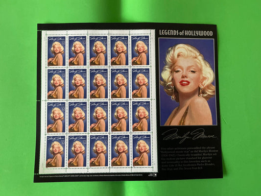Antique stamps - US 1995 SC#2967 - Legends of Hollywood - Marilyn Monroe Stamps - Sheet of 20, 8, And Single - MNH