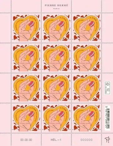 France 2025 heart valentine - Sheet of 12 Stamps - Pierre Hermé Paris - MACARON Pastry With SMELL