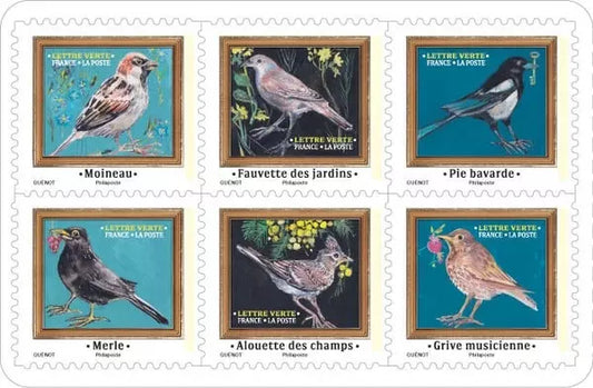 France Stamps - 2025 Bird Melody - Booklet of 12 Stamps - Sparrow,  warbler, Magpie, Robin Woodpecker - MNH - VF