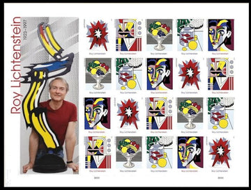 US #5788a-92a 5792c Roy Lichtenstein Imperf Sheet Pane without die cuts NDC 2023