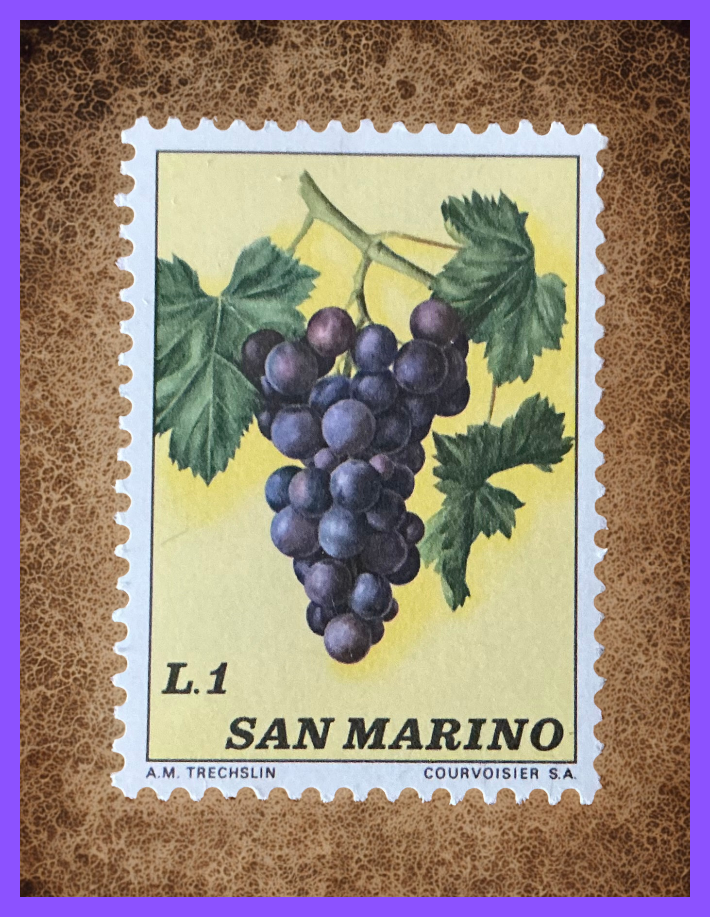 San Marino 1973 Fruits Stamp Series - Grapes Stamps - MNH OG