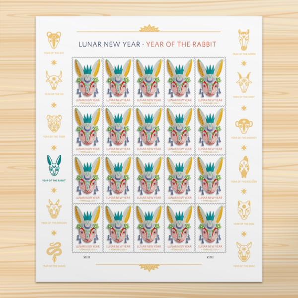 US 2023 SC#5744 Lunar New Year: Year of the Rabbit Stamps ( 20 Stamps) Brand New