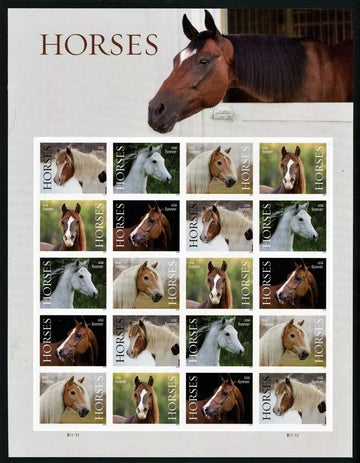 2024 US SC#5891a-5a 5895c - Horses Stamps - Imperf Orate - No-Die-Cut - MNH VF