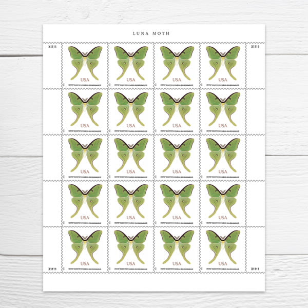 NEW ! US Stamps - 2025 SC#6031 - Luna Moth Non-Mach Surcharge Forever Stamps - Sheet of 20 - OR - Single Stamp - MNH