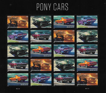 2022 US Stamps - SC#5715-5719 Pony Cars Stamps - Sheet of 20 Stamps - MNH OG