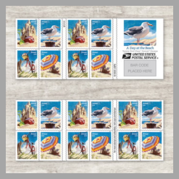 US Stamps - 2026 SC#6070-6073a - A day at the Beach Forever Stamps