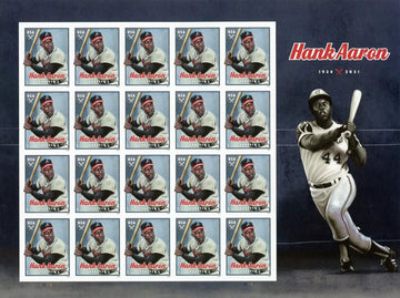 2024 US SC#5908a - Hank Aaron Stamps - Imperf Orate - No-Die-Cut - Sheet of 20