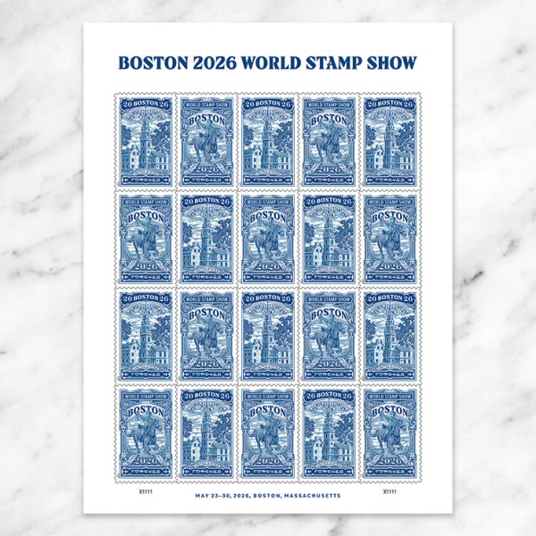 NEW ! US Stamps - 2025 SC#6029-6030 - Boston 2026 World Stamp Show Forever Stamps - Sheet of 20 - OR - Single Stamp MNH