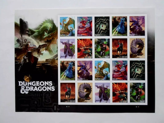 2024 US SC#5909a-18a 5918c - Dungeons & Dragons Stamps - Imperf Orate - No-Die