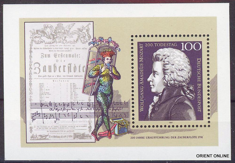 Germany Stamps 1991 SC#1691, Composer Wolfgang Amadeus Mozart, Stamp Sheetlet