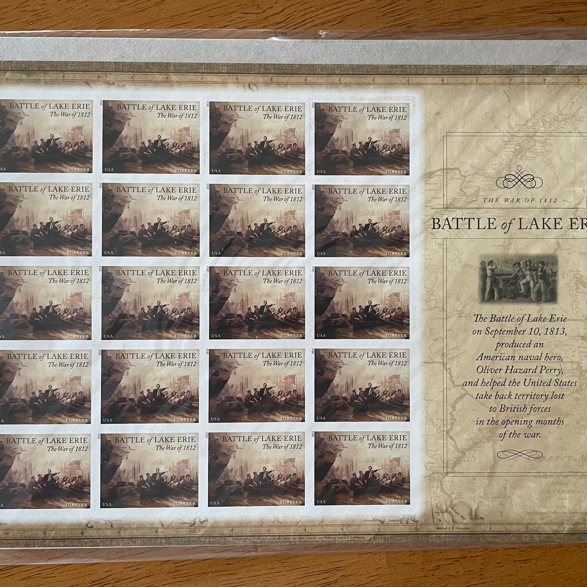 US 2013 SC#4805 War of 1812 Lake Erie Stamps ( Sheet of 20 Stamps) MNH VF Official cardboard seal