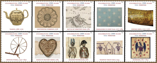 *NEW* US Stamps - 2026 SC#6087-6096 - Treasure of the Revolutionary Era Stamps - MNH